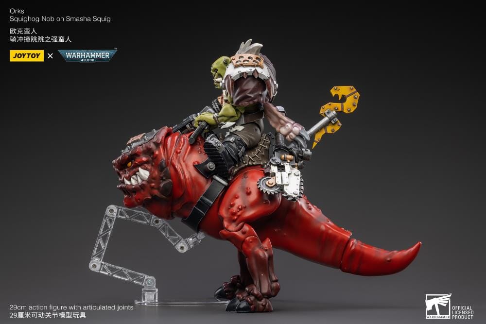 Warhammer 40K Orks Squighog Nob On Smasha Squig 1/18 Scale Figure Set - Image 3