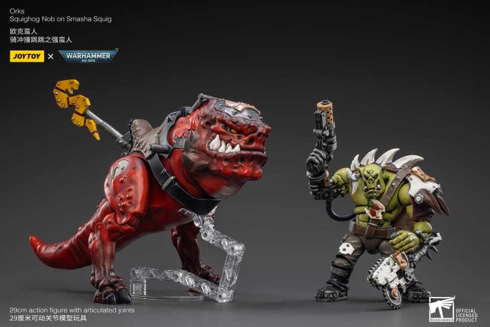 Warhammer 40K Orks Squighog Nob On Smasha Squig 1/18 Scale Figure Set - Image 9