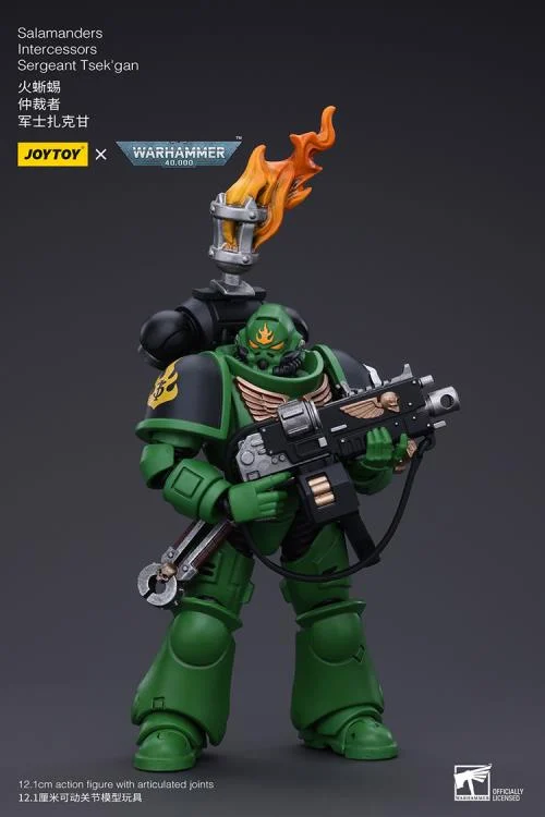 Warhammer 40k Salamanders Intercessors Segeant Tsek'gan 1/18 Scale Action Figure - Image 3