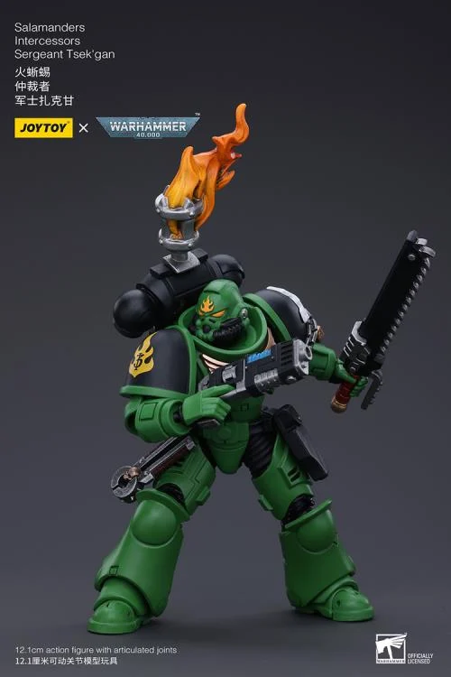 Warhammer 40k Salamanders Intercessors Segeant Tsek'gan 1/18 Scale Action Figure - Image 5