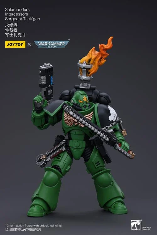 Warhammer 40k Salamanders Intercessors Segeant Tsek'gan 1/18 Scale Action Figure - Image 6