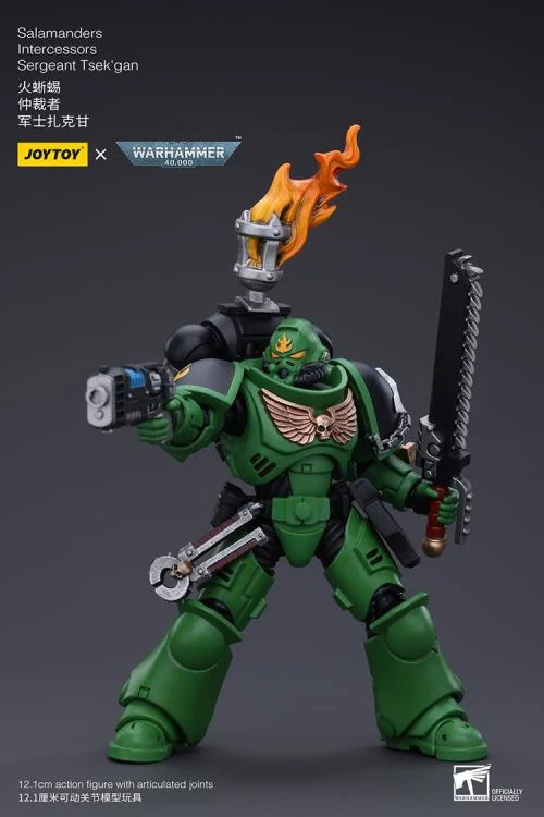 Warhammer 40k Salamanders Intercessors Segeant Tsek'gan 1/18 Scale Action Figure - Image 7