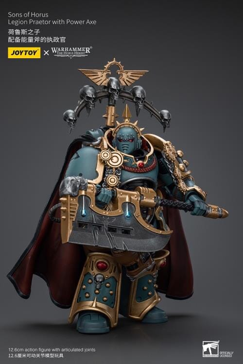 Warhammer 40k Sons of Horus Legion Praetor with Power Axe 1/18 Scale Figure - Image 3
