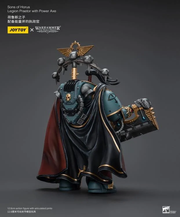 Warhammer 40k Sons of Horus Legion Praetor with Power Axe 1/18 Scale Figure - Image 4