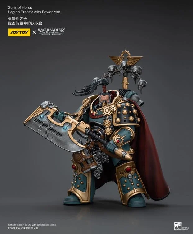 Warhammer 40k Sons of Horus Legion Praetor with Power Axe 1/18 Scale Figure - Image 5
