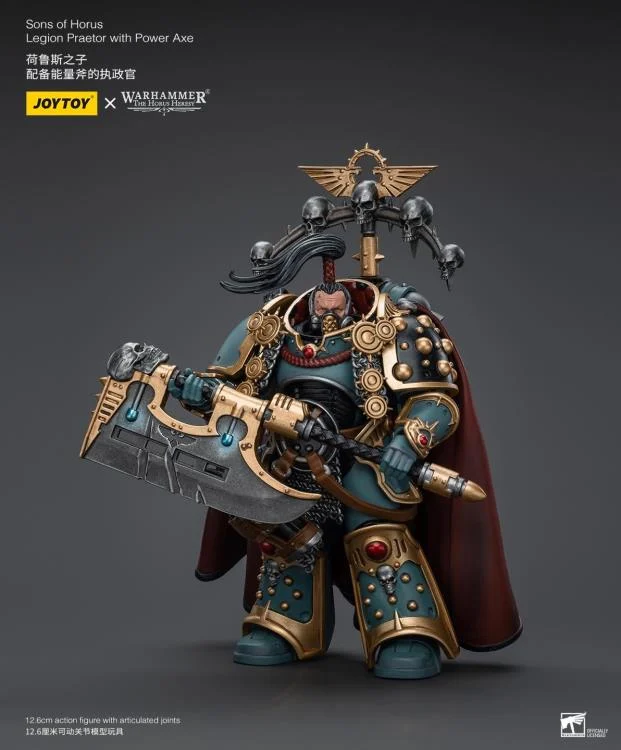 Warhammer 40k Sons of Horus Legion Praetor with Power Axe 1/18 Scale Figure - Image 6