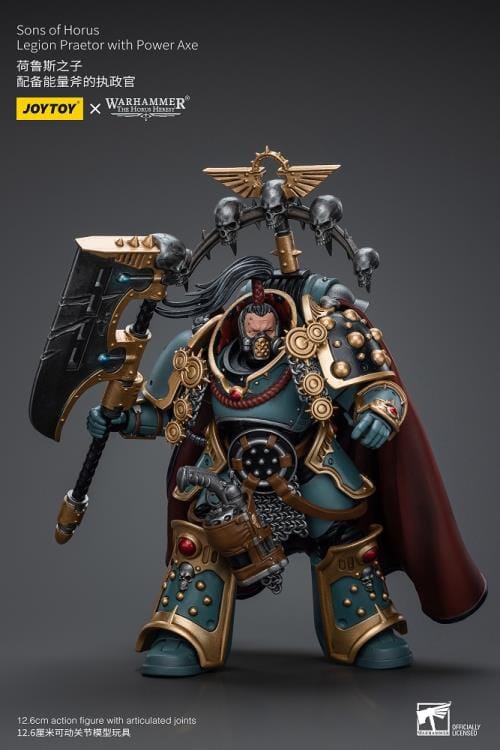 Warhammer 40k Sons of Horus Legion Praetor with Power Axe 1/18 Scale Figure - Image 8