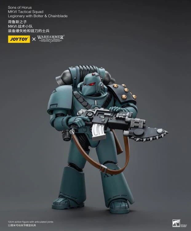 Warhammer 40k Sons of Horus MKVI Tactical Squad Legionary with Bolter & Chainblade 1/18 Scale Figure - Image 2