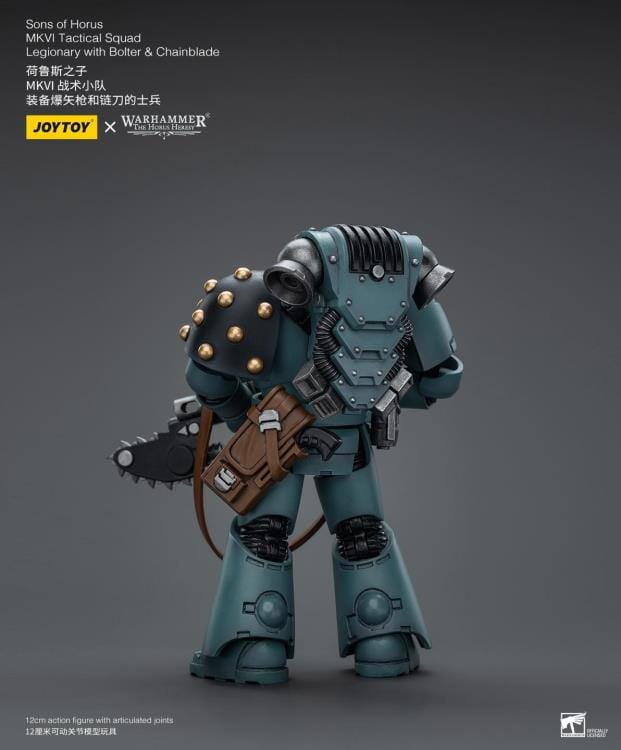 Warhammer 40k Sons of Horus MKVI Tactical Squad Legionary with Bolter & Chainblade 1/18 Scale Figure - Image 5