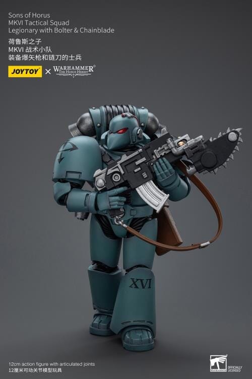 Warhammer 40k Sons of Horus MKVI Tactical Squad Legionary with Bolter & Chainblade 1/18 Scale Figure - Image 8