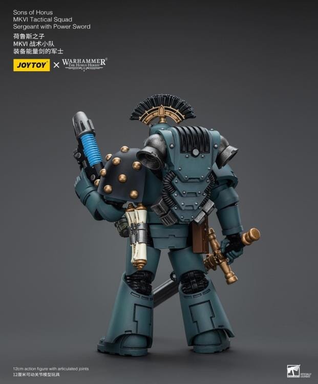 Warhammer 40k Sons of Horus MKVI Tactical Squad Sergeant with Power Sword 1/18 Scale Figure - Image 5