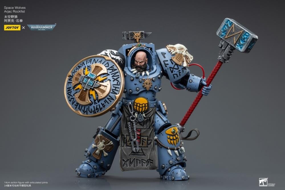 Warhammer 40K Space Wolves Arjac Rockfist 1/18 Scale Figure - Image 10