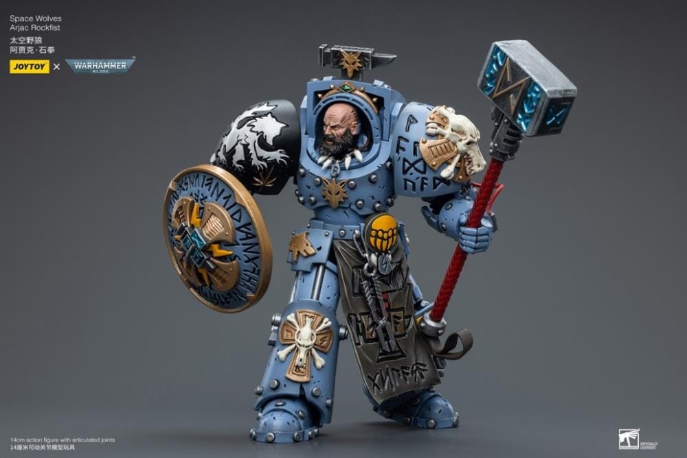 Warhammer 40K Space Wolves Arjac Rockfist 1/18 Scale Figure - Image 11