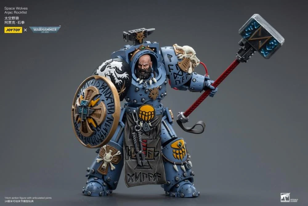 Warhammer 40K Space Wolves Arjac Rockfist 1/18 Scale Figure - Image 13