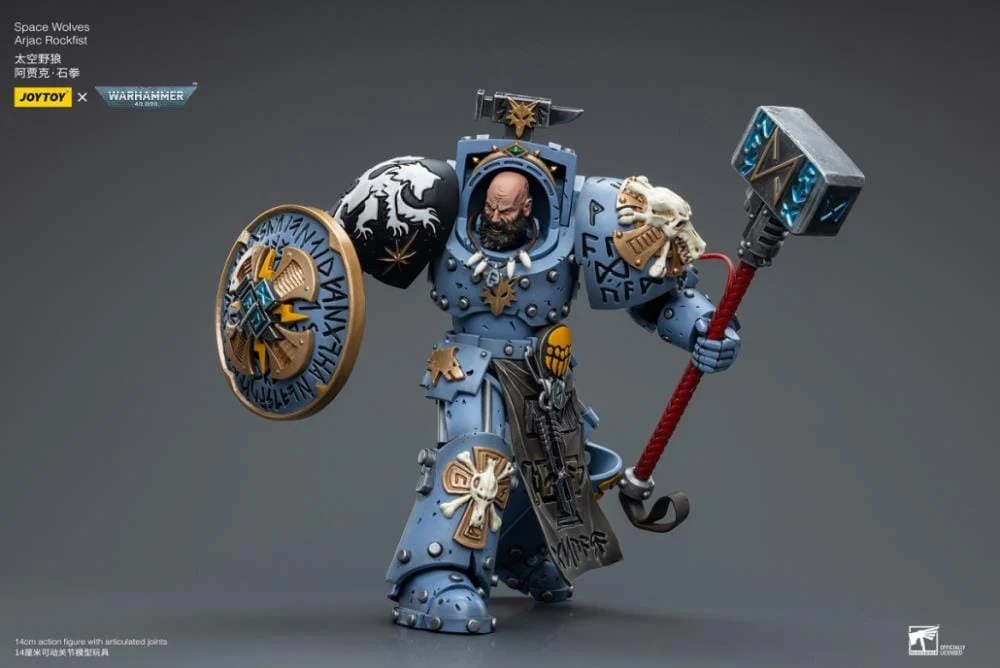 Warhammer 40K Space Wolves Arjac Rockfist 1/18 Scale Figure - Image 14