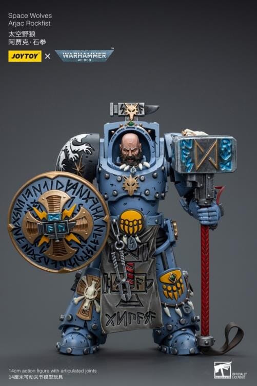 Warhammer 40K Space Wolves Arjac Rockfist 1/18 Scale Figure - Image 2