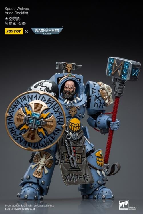 Warhammer 40K Space Wolves Arjac Rockfist 1/18 Scale Figure - Image 3