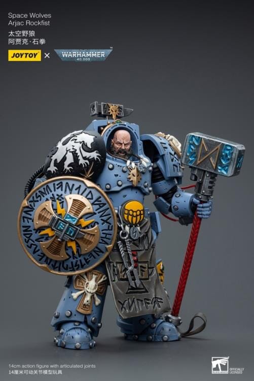 Warhammer 40K Space Wolves Arjac Rockfist 1/18 Scale Figure - Image 4
