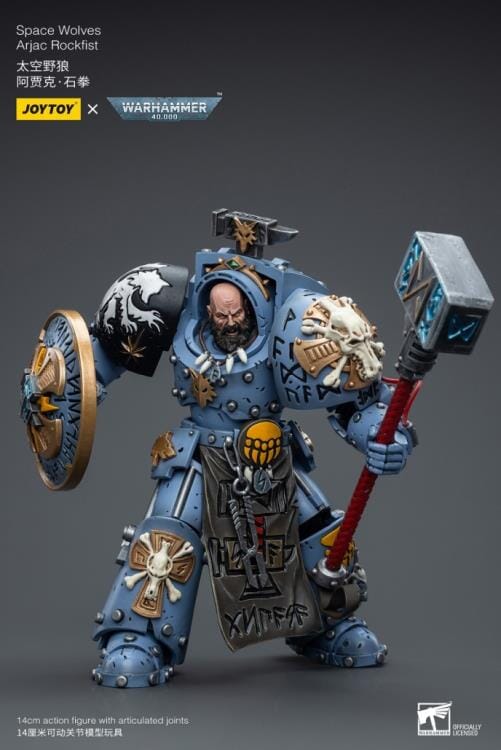 Warhammer 40K Space Wolves Arjac Rockfist 1/18 Scale Figure - Image 5