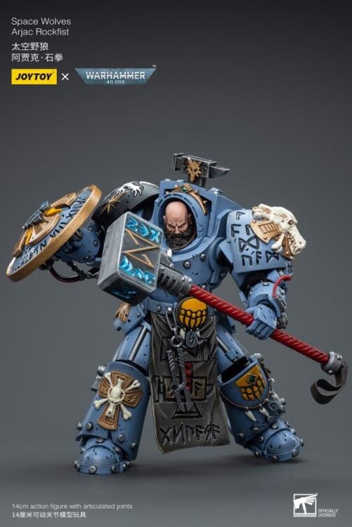 Warhammer 40K Space Wolves Arjac Rockfist 1/18 Scale Figure - Image 6