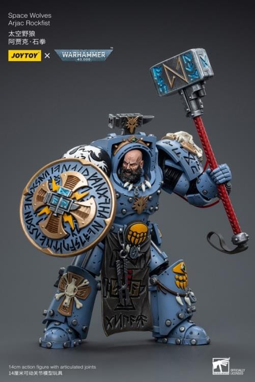 Warhammer 40K Space Wolves Arjac Rockfist 1/18 Scale Figure - Image 7