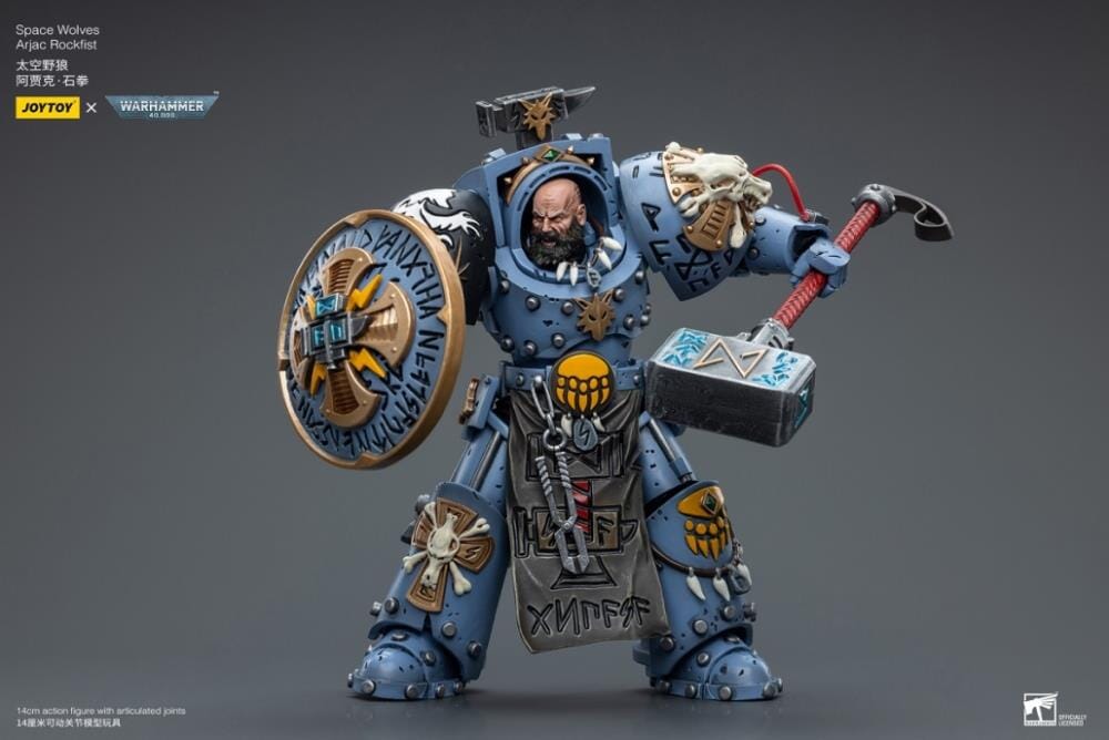 Warhammer 40K Space Wolves Arjac Rockfist 1/18 Scale Figure - Image 9