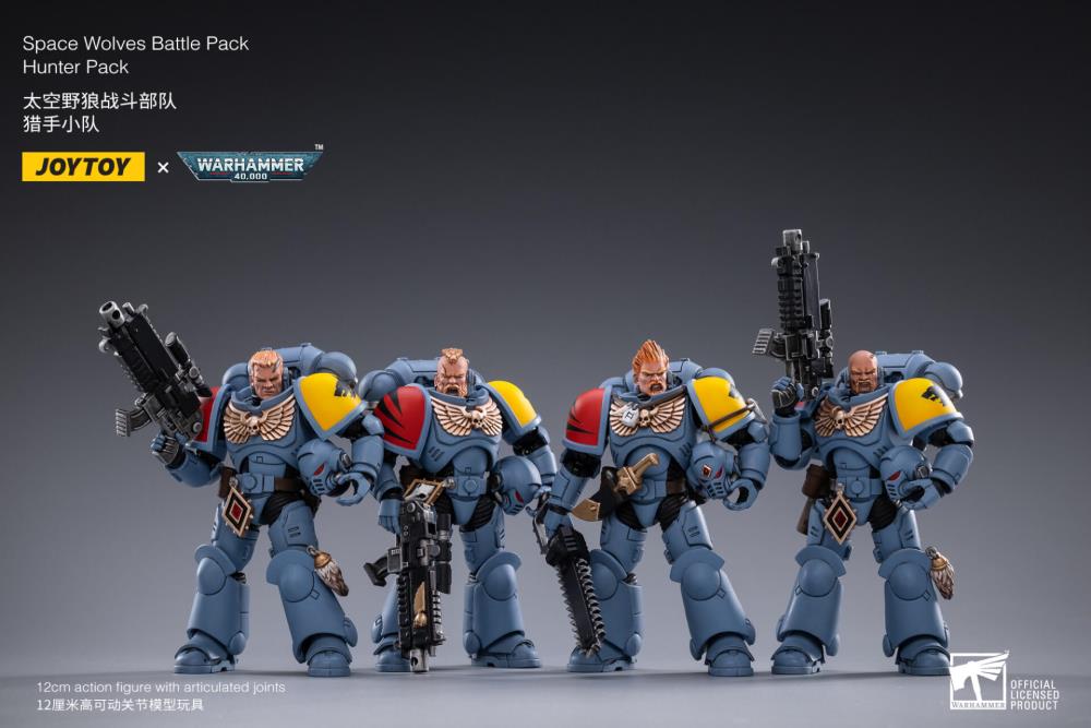 Warhammer 40K Space Wolves Battle Pack Box of 4 1/18 Scale Figures - Image 11