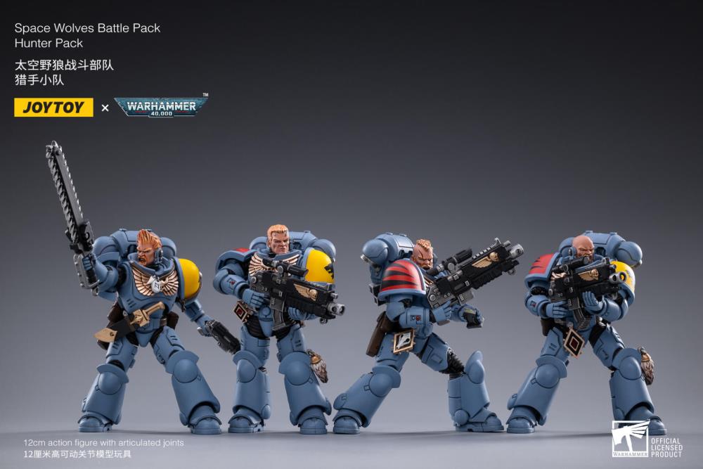 Warhammer 40K Space Wolves Battle Pack Box of 4 1/18 Scale Figures - Image 12
