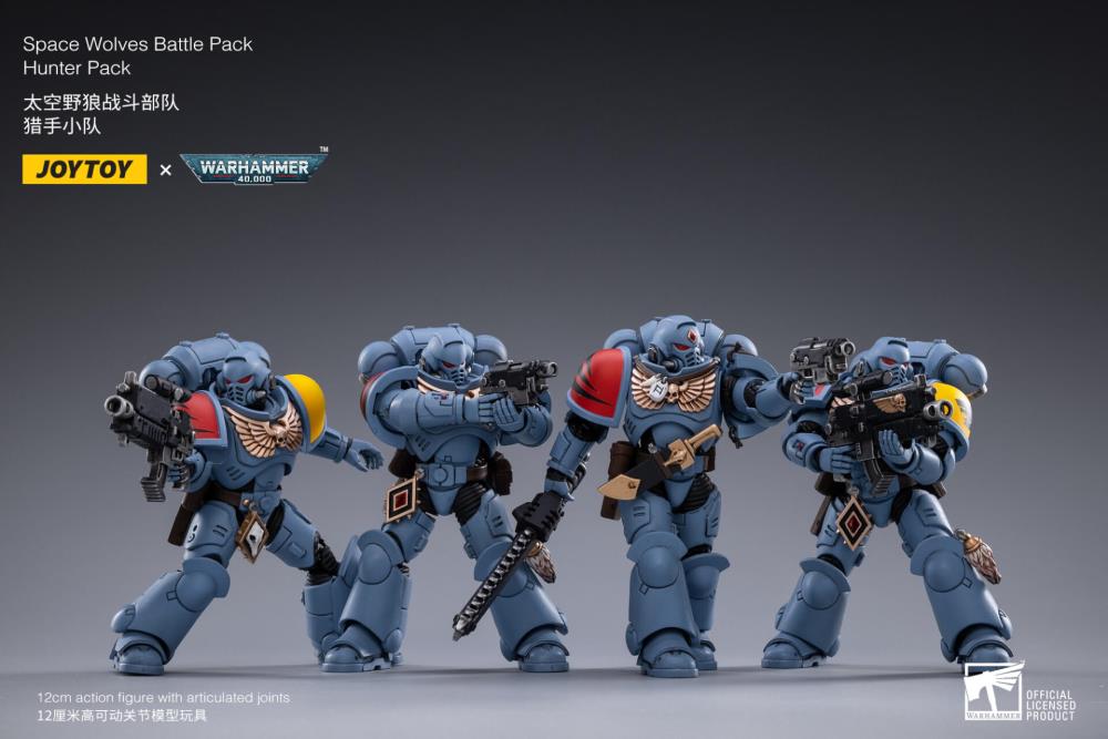 Warhammer 40K Space Wolves Battle Pack Box of 4 1/18 Scale Figures - Image 13