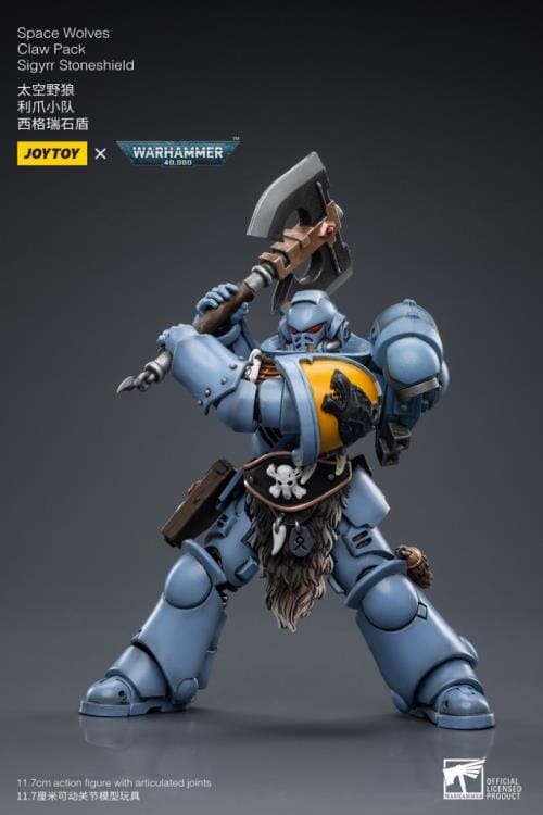 Warhammer 40K Space Wolves Claw Pack Sigyrr Stoneshield 1/18 Scale Figure (Reissue) - Image 16