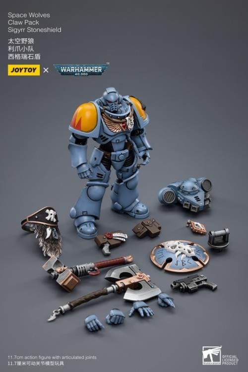 Warhammer 40K Space Wolves Claw Pack Sigyrr Stoneshield 1/18 Scale Figure (Reissue) - Image 17
