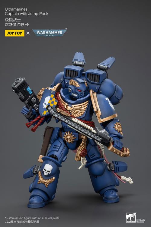 Warhammer 40K Ultramarines Captain with Jump Pack 1/18 Scale Action Figure - Image 3