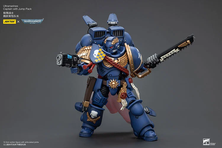 Warhammer 40K Ultramarines Captain with Jump Pack 1/18 Scale Action Figure - Image 4