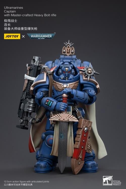 Warhammer 40K Ultramarines Captain with Master-Crafted Heavy Bolt Rifle 1/18 Scale Figure - Image 4
