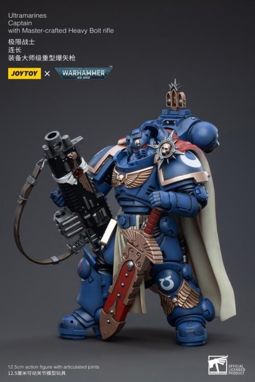 Warhammer 40K Ultramarines Captain with Master-Crafted Heavy Bolt Rifle 1/18 Scale Figure - Image 5