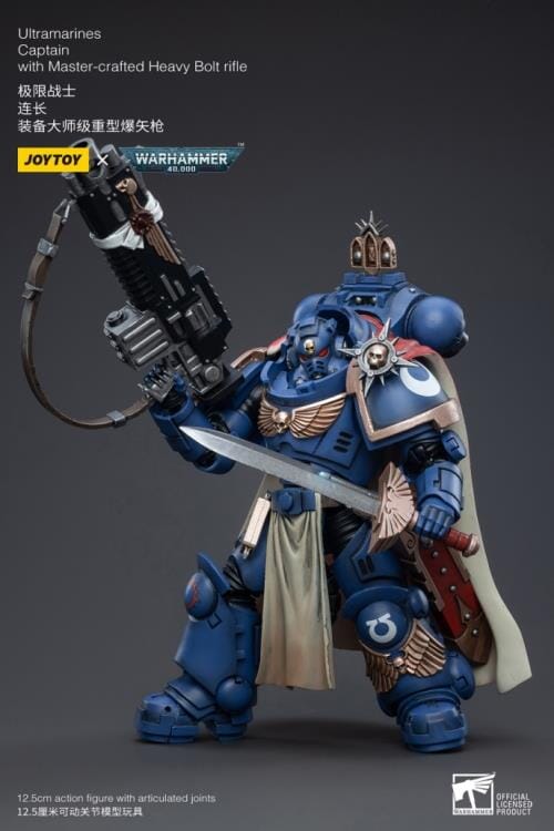 Warhammer 40K Ultramarines Captain with Master-Crafted Heavy Bolt Rifle 1/18 Scale Figure - Image 6