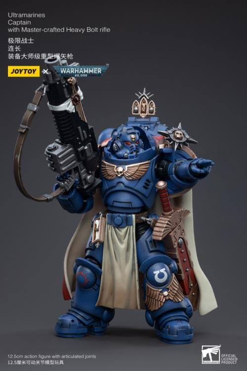 Warhammer 40K Ultramarines Captain with Master-Crafted Heavy Bolt Rifle 1/18 Scale Figure - Image 7