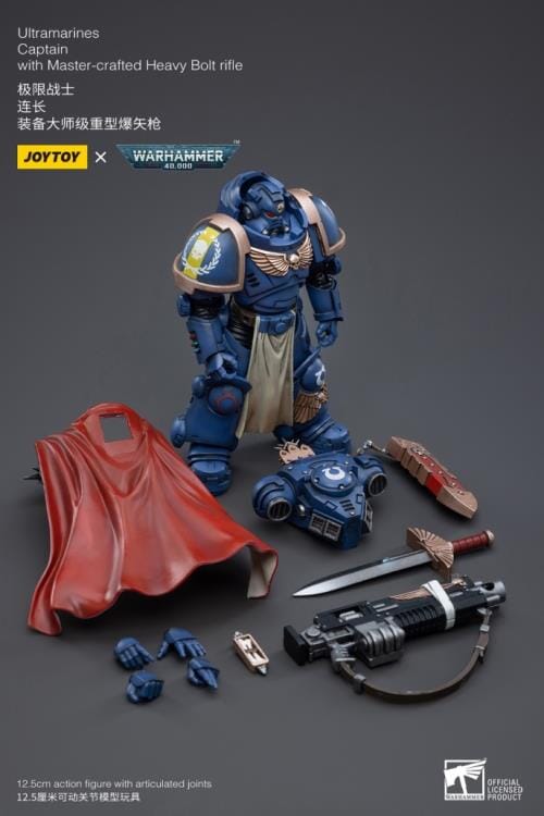 Warhammer 40K Ultramarines Captain with Master-Crafted Heavy Bolt Rifle 1/18 Scale Figure - Image 8