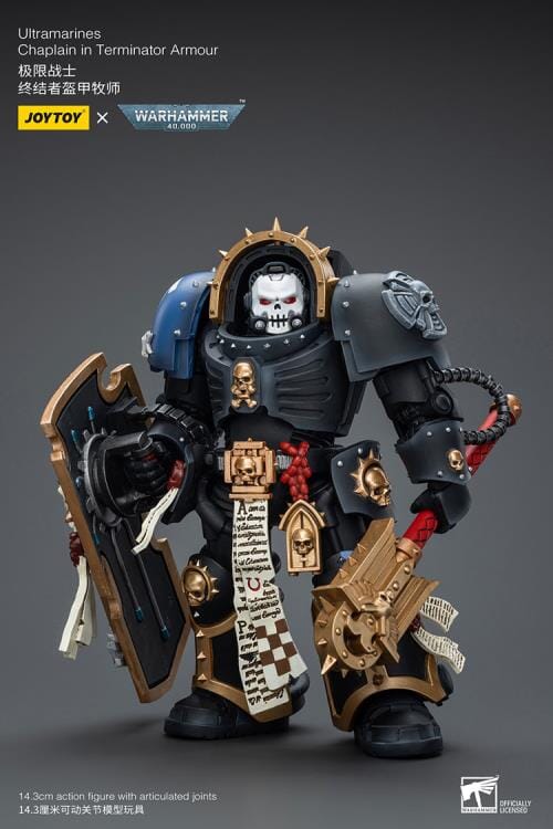 Warhammer 40K Ultramarines Chaplain in Terminator Armor 1/18 Scale Action Figure - Image 3