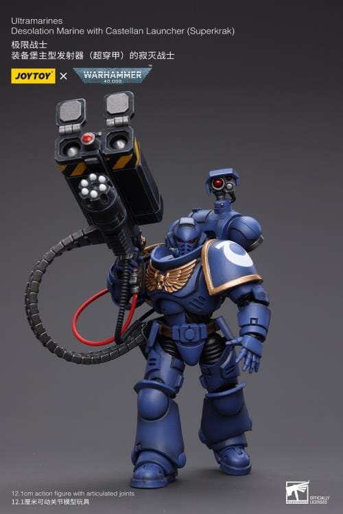 Warhammer 40K Ultramarines Desolation Marine with Castellan Launcher (Superkrak) 1/18 Scale Figure - Image 6