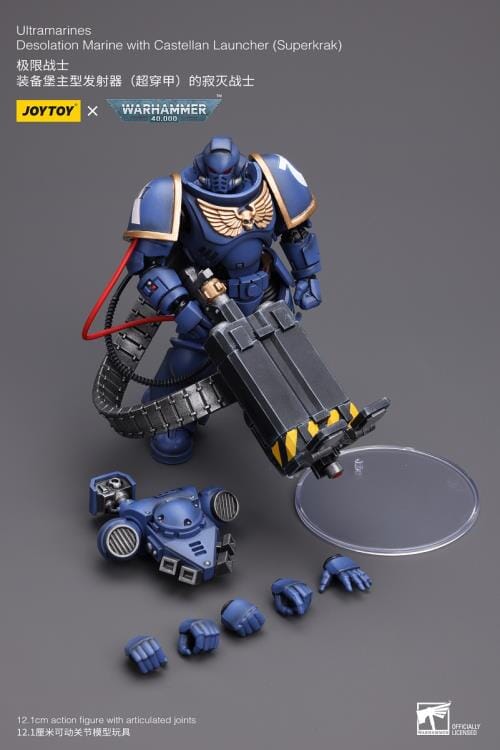 Warhammer 40K Ultramarines Desolation Marine with Castellan Launcher (Superkrak) 1/18 Scale Figure - Image 8
