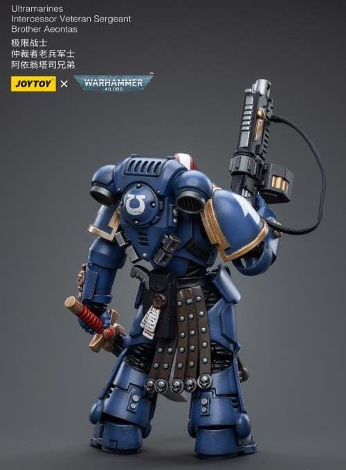Warhammer 40k Ultramarines Intercessor Veteran Sergeant Brother Aeontas 1/18 Scale Figure - Image 3