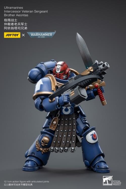 Warhammer 40k Ultramarines Intercessor Veteran Sergeant Brother Aeontas 1/18 Scale Figure - Image 4