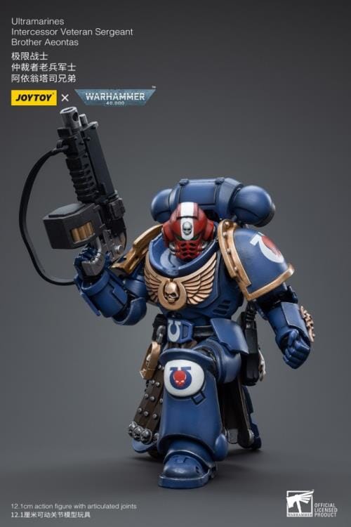 Warhammer 40k Ultramarines Intercessor Veteran Sergeant Brother Aeontas 1/18 Scale Figure - Image 5