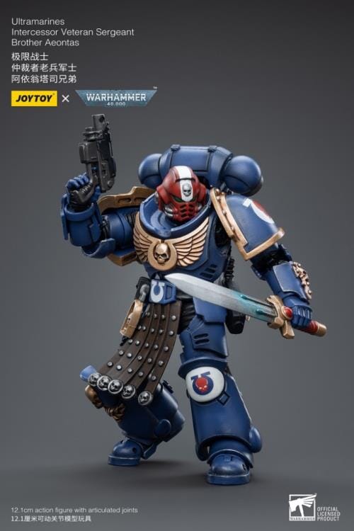 Warhammer 40k Ultramarines Intercessor Veteran Sergeant Brother Aeontas 1/18 Scale Figure - Image 7