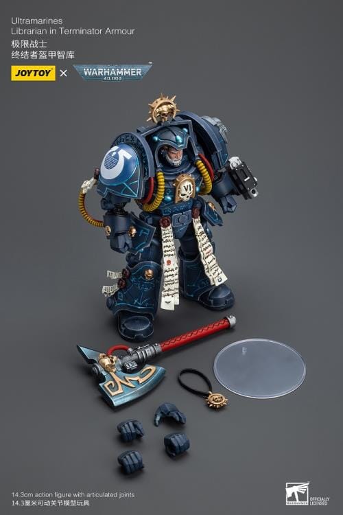 Warhammer 40K Ultramarines Librarian in Terminator Armor 1/18 Scale Action Figure - Image 11