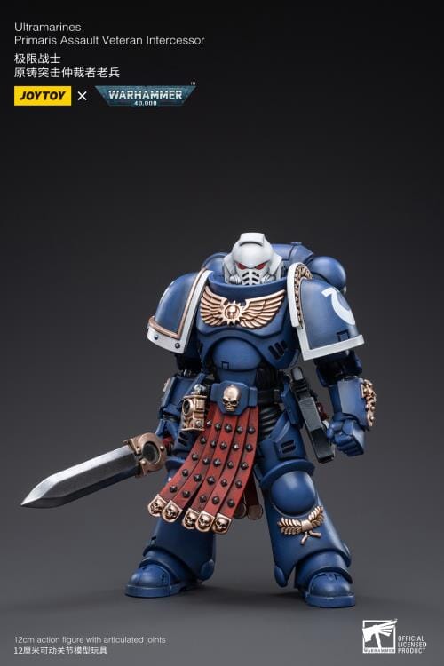 Warhammer 40K Ultramarines Primaris Assault Veteran Intercessor 1/18 Scale Figure - Image 2