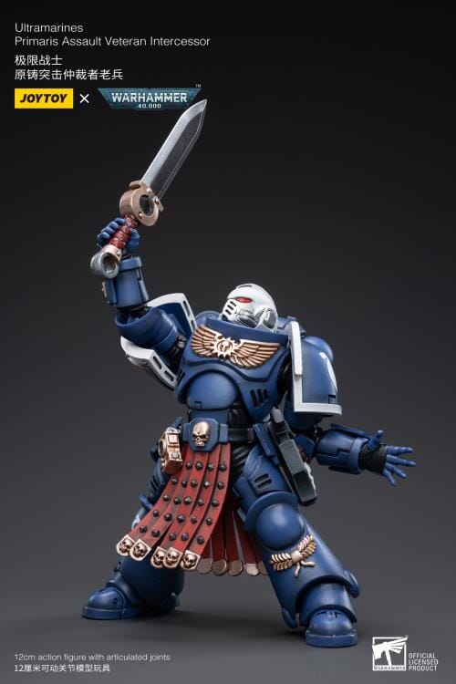 Warhammer 40K Ultramarines Primaris Assault Veteran Intercessor 1/18 Scale Figure - Image 4