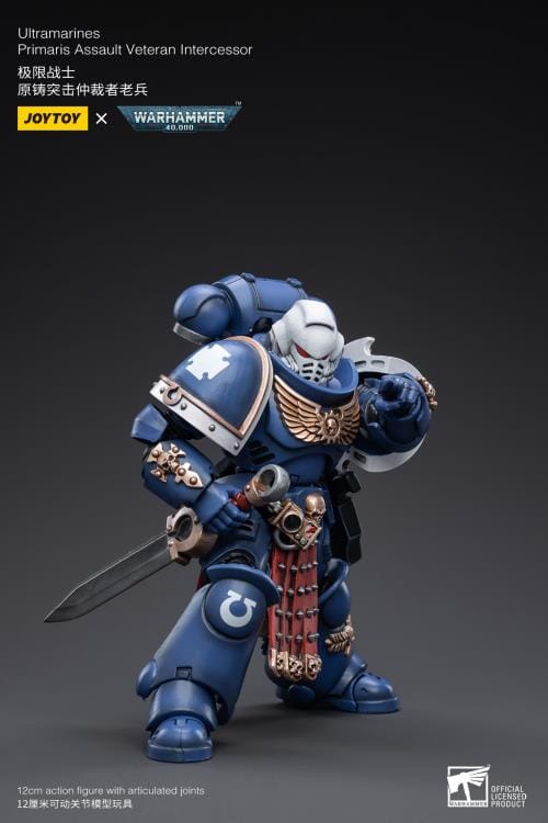 Warhammer 40K Ultramarines Primaris Assault Veteran Intercessor 1/18 Scale Figure - Image 6