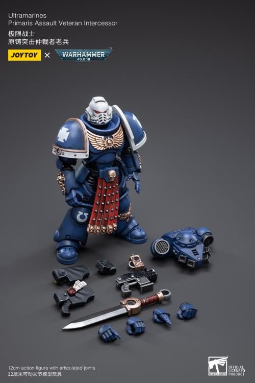 Warhammer 40K Ultramarines Primaris Assault Veteran Intercessor 1/18 Scale Figure - Image 8